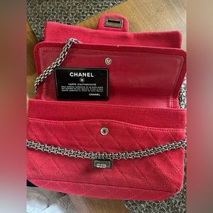 CHANEL Quilted Clutch, red jersey